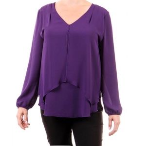 JOSEPH RIBKOFF PURPLE PASSION LAYER BLOUSE EUC 8